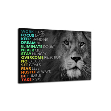 Motivational Poster Animal Inspirational Canvas Wall Art Lion Inspiring Canvas Prints Artwork Living Room Modern Home