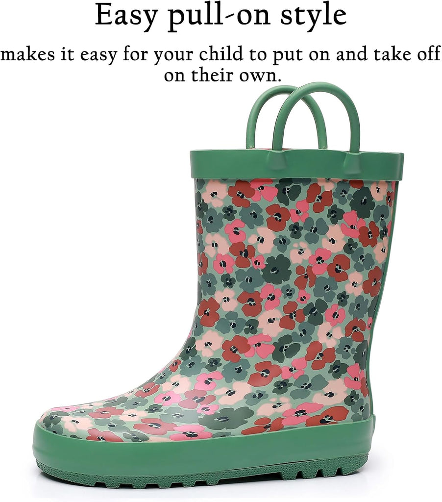 Toddler Rain Boots with Easy-On Handles