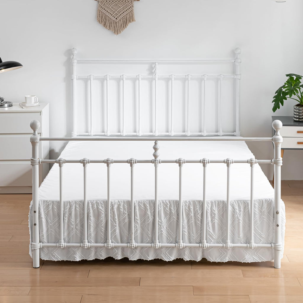 Tufted Bed Skirt Twin Size - Ruffled Bed Skirts with Split Corners