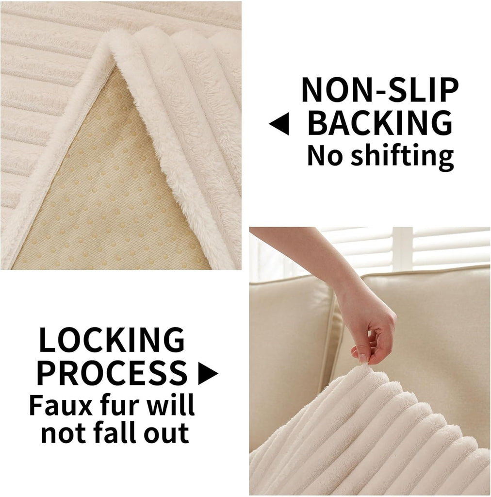 Waterproof Couch Cover for Dogs Washable, Faux Fur Pet Couch Covers for Sofa, Soft Dog Bed Cover Non-Slip Couch Covers