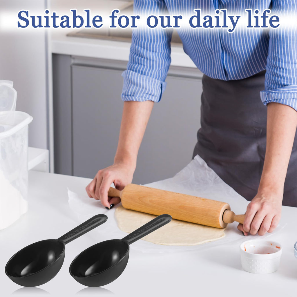 Small Scoops for Canisters, 5 Pack Plastic Scoopers for Containers, Black Coffee Measuring Scoop for Tea, Sugar