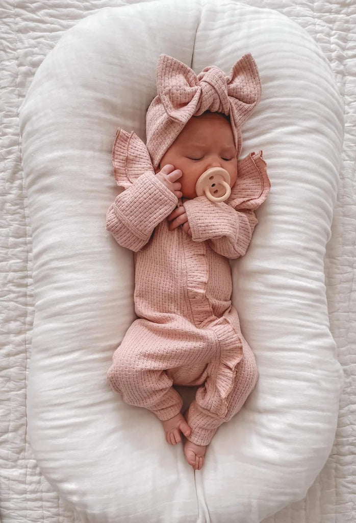 Baby Girl Ruffle Romper Knit Sweater Onesie Jumpsuit Long Sleeve Zipper Romper Solid Fall Winter Outfits