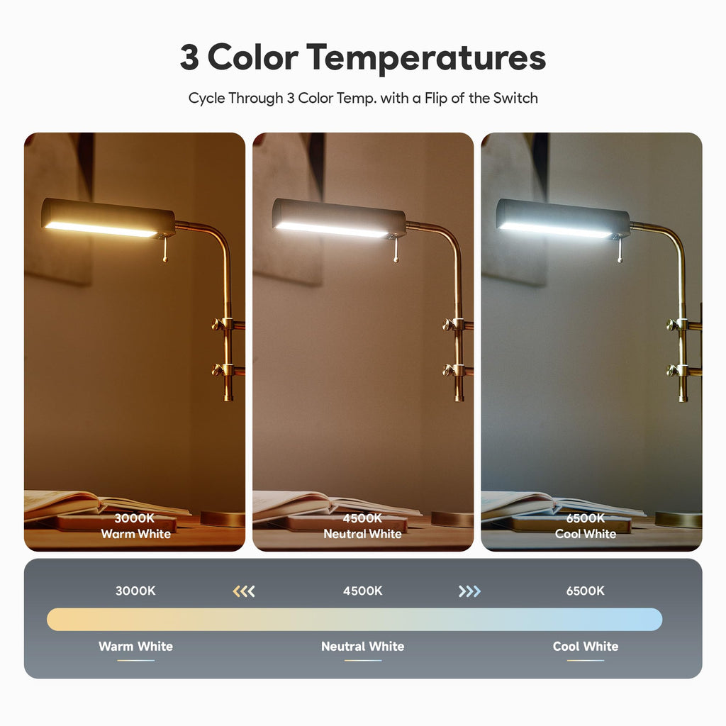 Industrial Table Lamp, Adjustable LED Desk Lamp