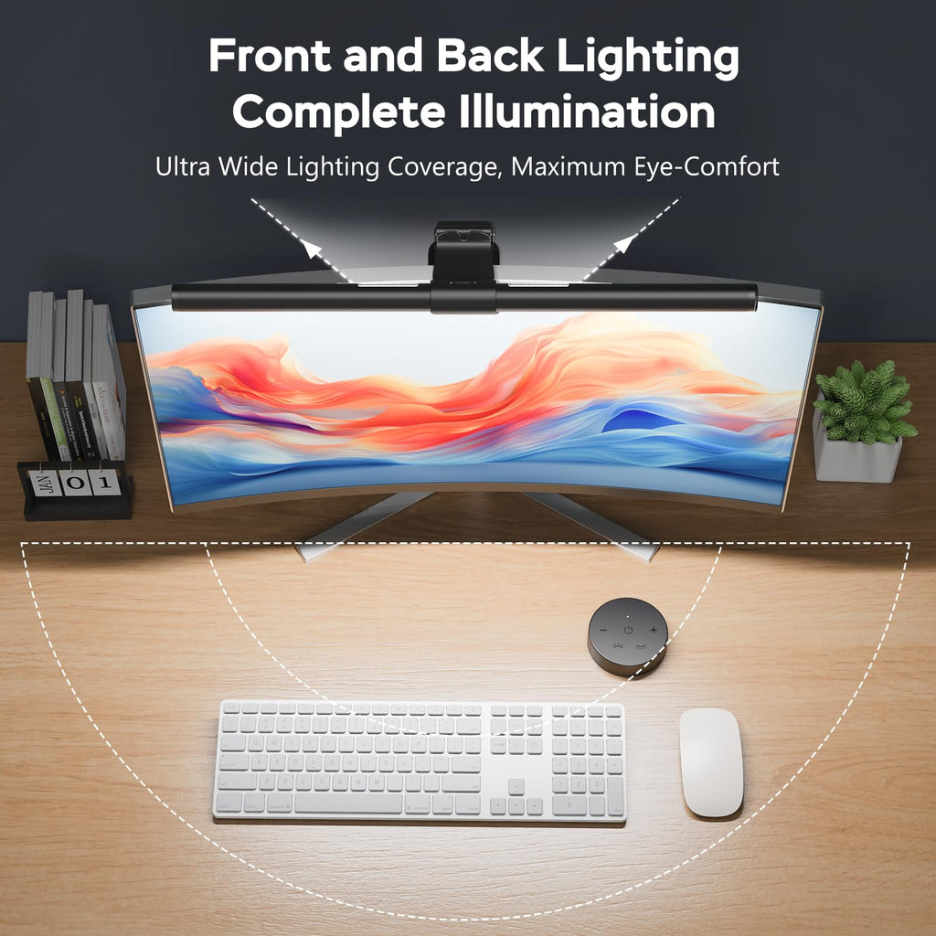 Monitor Light Bar with Remote, Ra95 Computer Monitor Lamp for Eye Caring, USB Reading Lamp Task Lamp, Dimmable Light