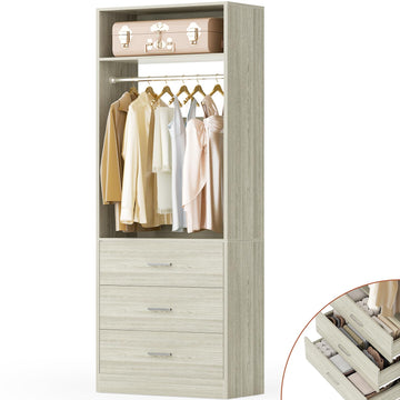 Closet Systems with 12 Wood Drawers, Closet System Set of 4