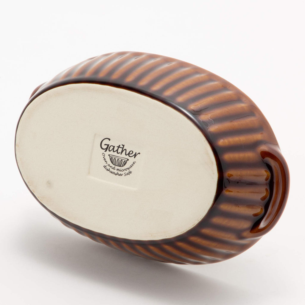 Gratin Dish, Gather, Brown, Diameter 7.3 x Depth 4.6 x Height 1.9 inches (18.5 x 11.7 x 4.8 cm), 16.2 fl oz