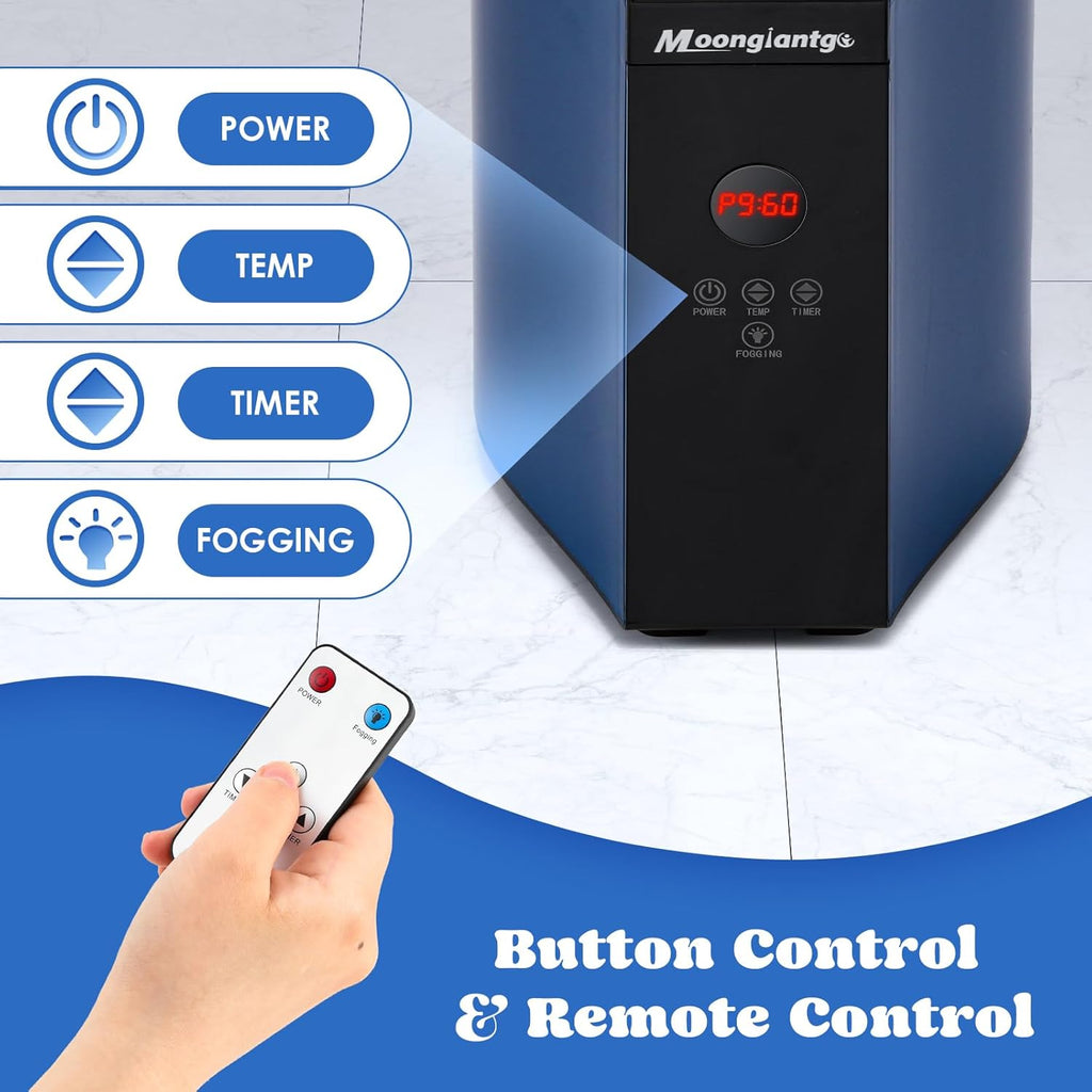 Moongiantgo Portable Sauna Steamer, 3L Locking Steamer Machine with Remote Control