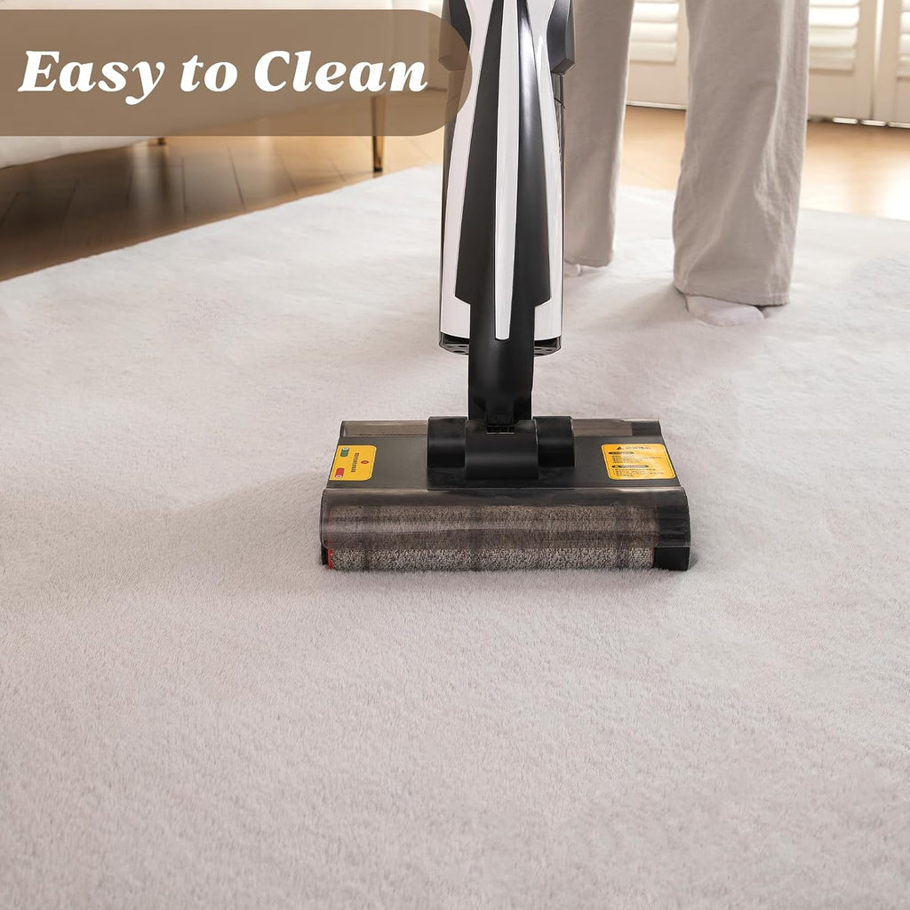 Fluffy Faux Rabbit Fur Rug, Cloud-Soft Rugs, Non-Slip No-Shed Area Rug, Machine Washable Rug, Grey