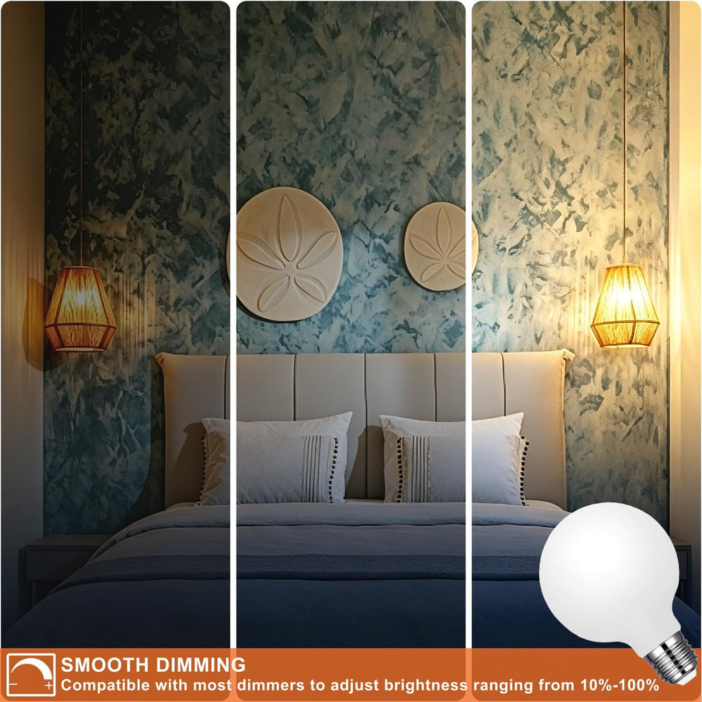 Glass G25 led Globe Light Bulbs Dimmable 6W 120V 2700K