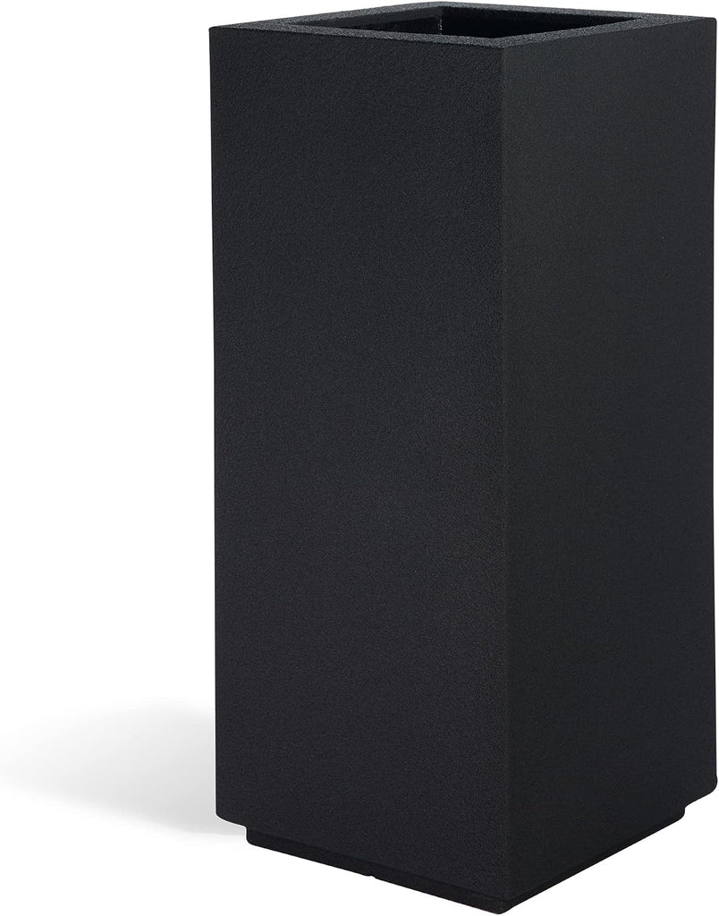 Kensington Tall Modern Outdoor/Indoor Column Planter - 16" x 16" x 36" H - Lightweight Weather Resistant Stone-Look