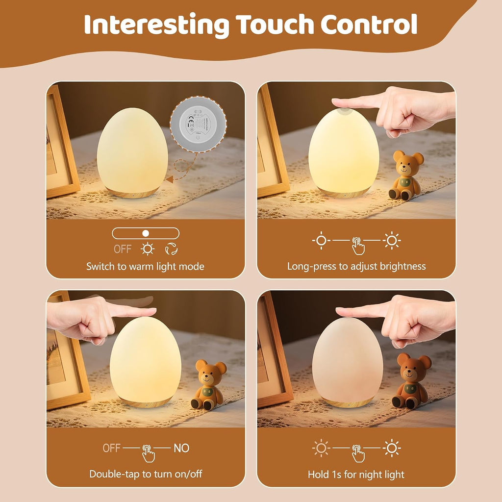 Night Light for Kids, 7 Colors Changing Egg Light