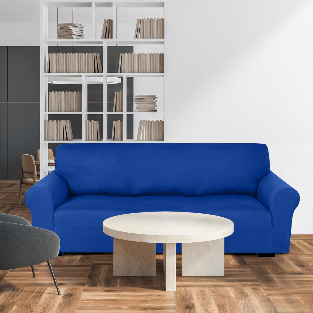 2 Pcs Couch and Loveseat Sofa Covers, Blue, Milk Silk