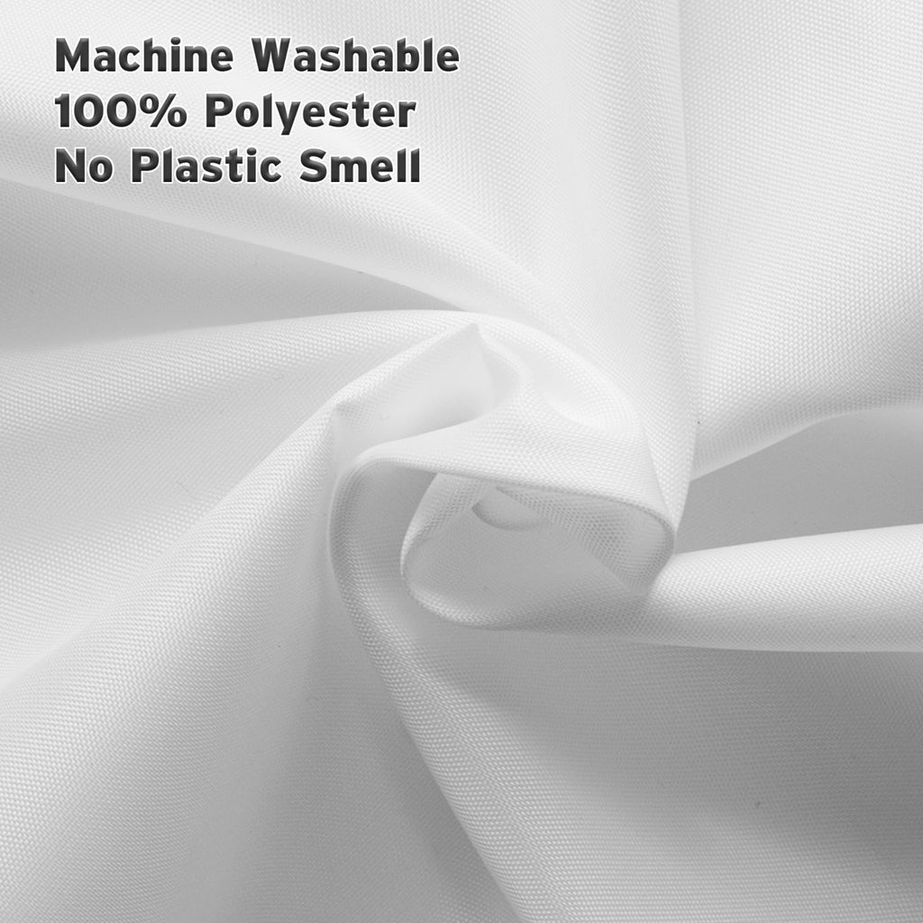 Extra Long Shower Curtain Liner Washable, 72 x 84 Inches, White Shower Liner Fabric with 2 Magnets, Waterproof