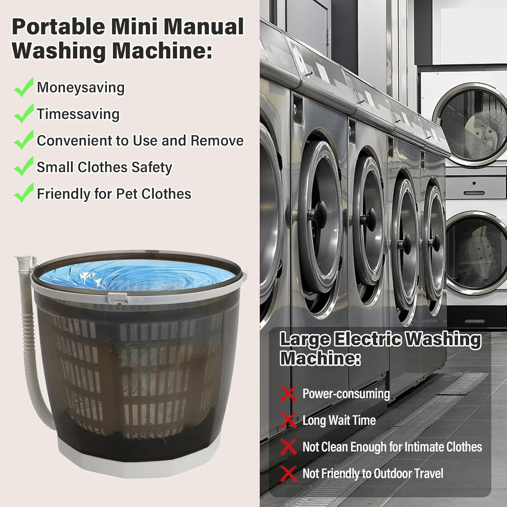 Mini Portable Washing Machine and Dryer,2 in 1 Manual Washing Machine for Clothes Spin Dryer Mini Traveling Outdoor