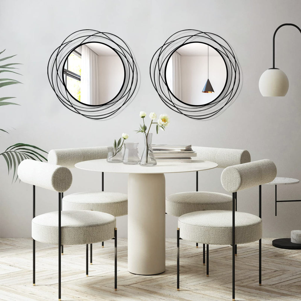 20 Inch Round Black Wall Mirror