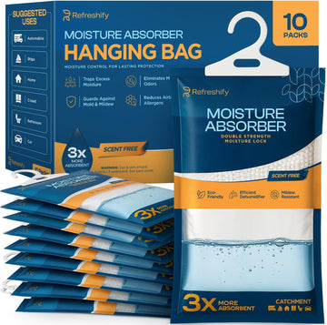 Moisture Absorbers and Humidity Absorber Bags for Closet - 10 Pack High