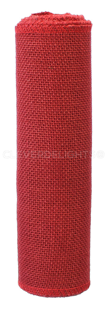 9" Red Burlap Roll - Finished Edges - 5 Yards
