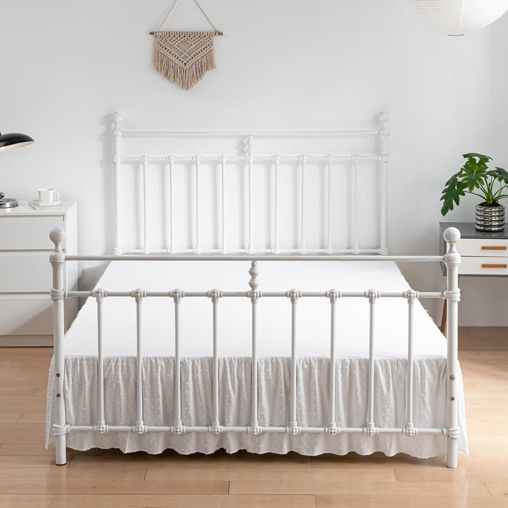 Tufted Dot Bed Skirt - Ruffled Bed Skirt with Split Corners