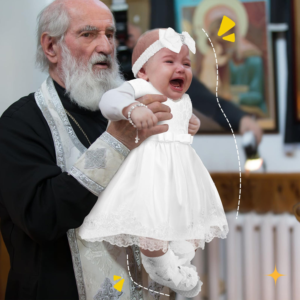 5 Pcs Baby Girl Baptism Outfit