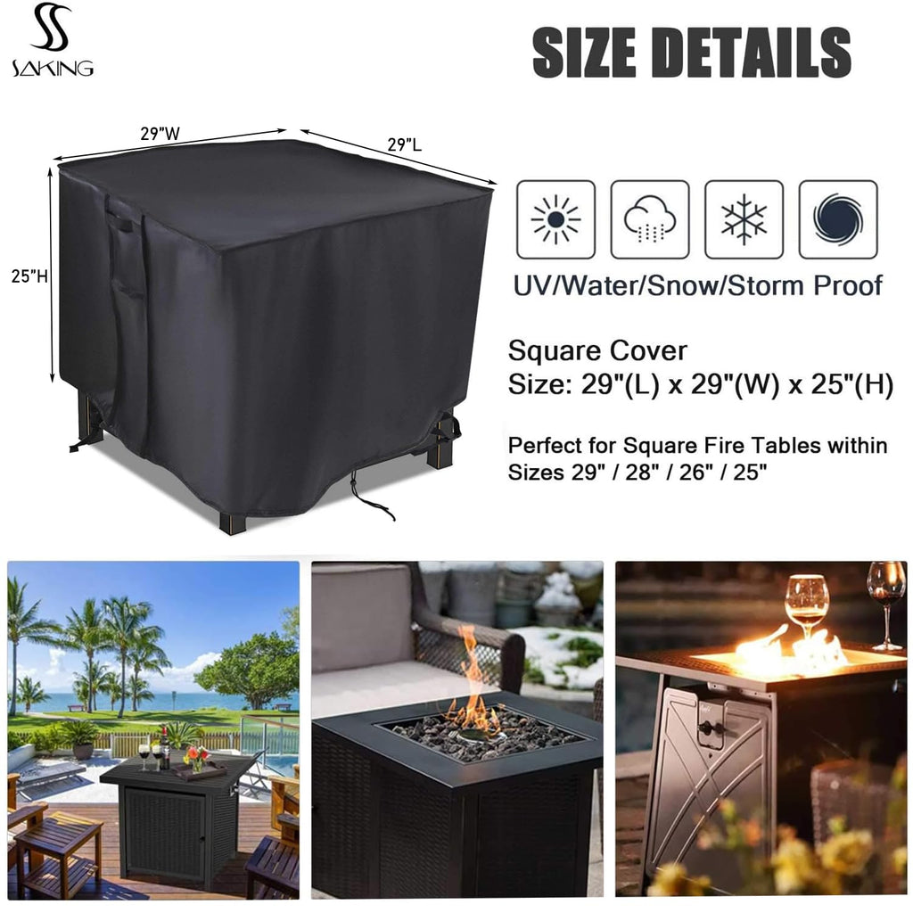 Fire Pit Cover Square Gas Fire Pit Table Cover 28X28 inch