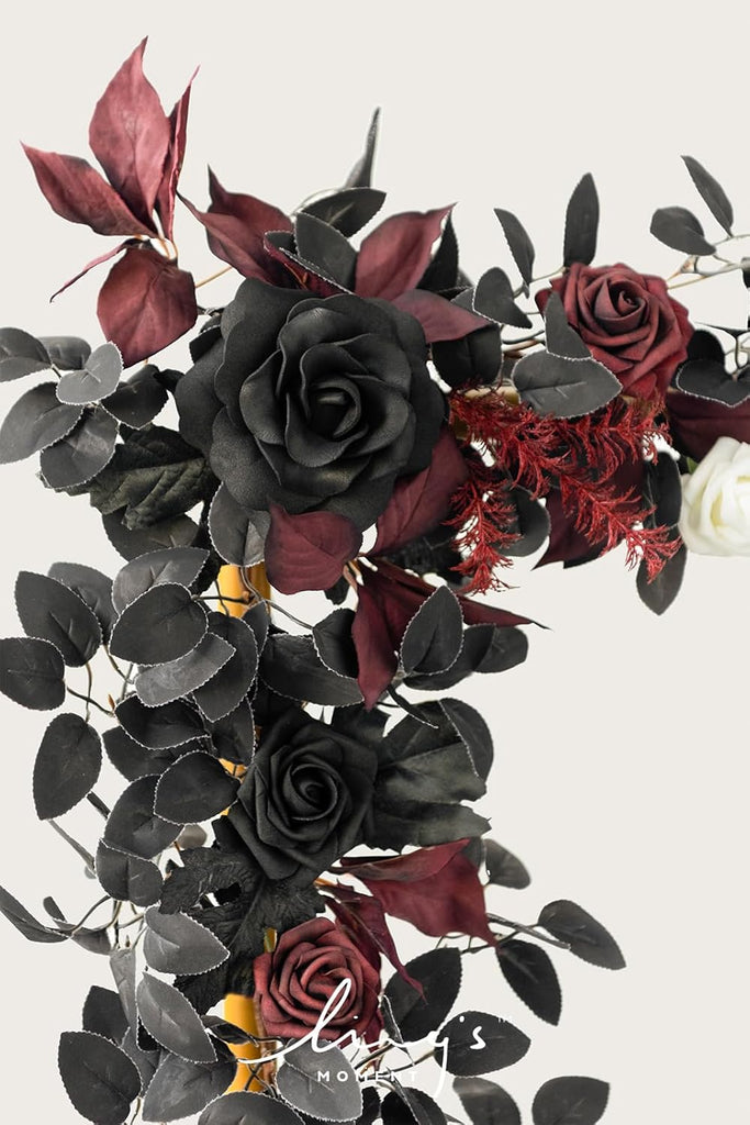 5 FT Black Artificial Flower Garland