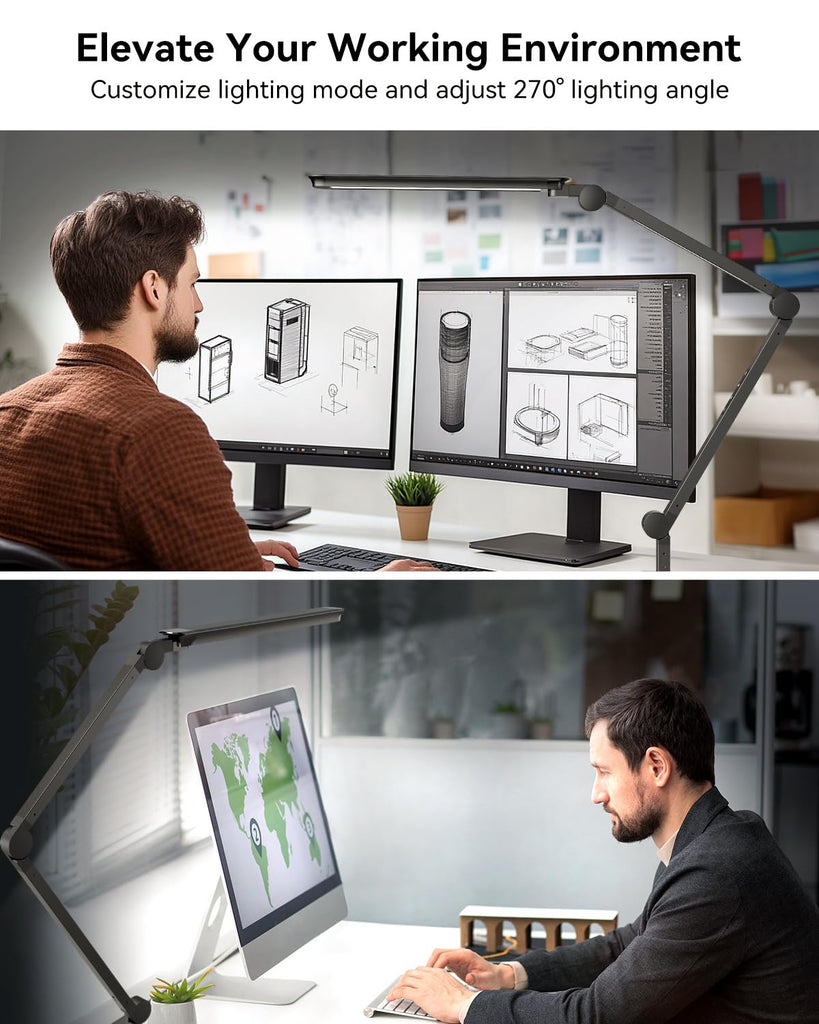 LED Desk Lamp with Clamp, 4CCT Table Lights Puzzle Painting
