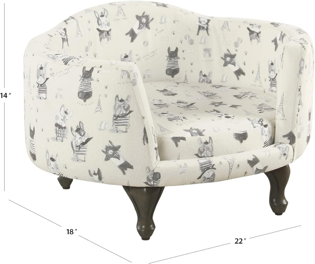 Home Decor | Upholstered Curved Pet Bed | Luxury Cat & Dog Beds & Furniture | Round Pet Bed Created with Stain
