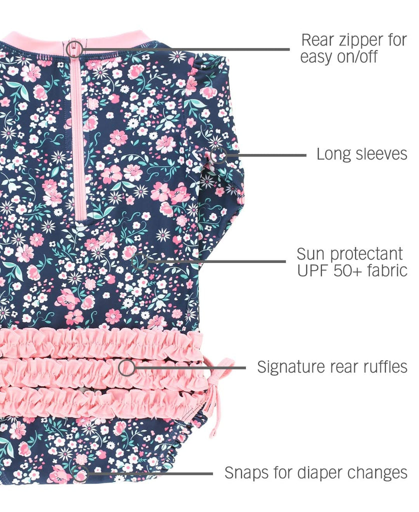 Baby Girls Novelty Baby One Piece - Rash Guard Swimsuit UPF 50+