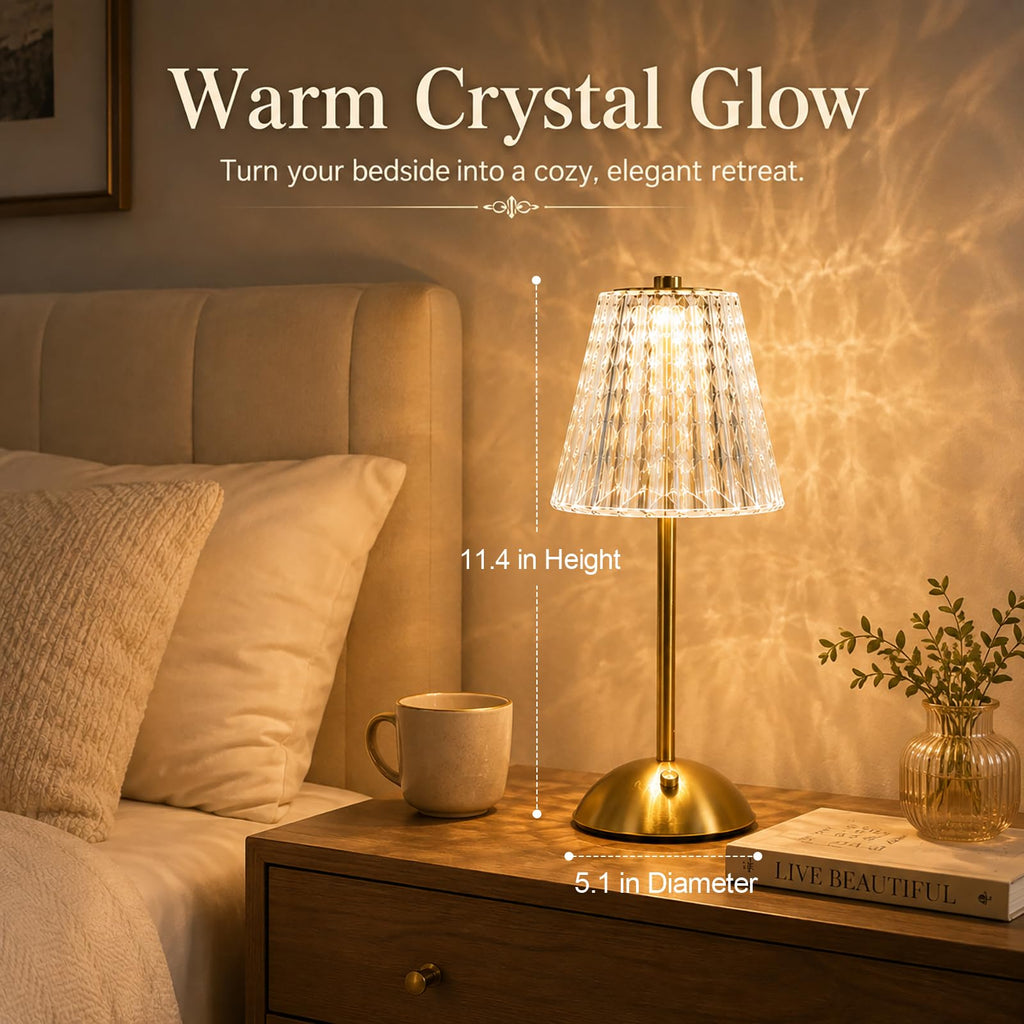 2 Pcs Led Cordless Table Lamps, 5000mAh Rechargeable Battery Operated Lamp