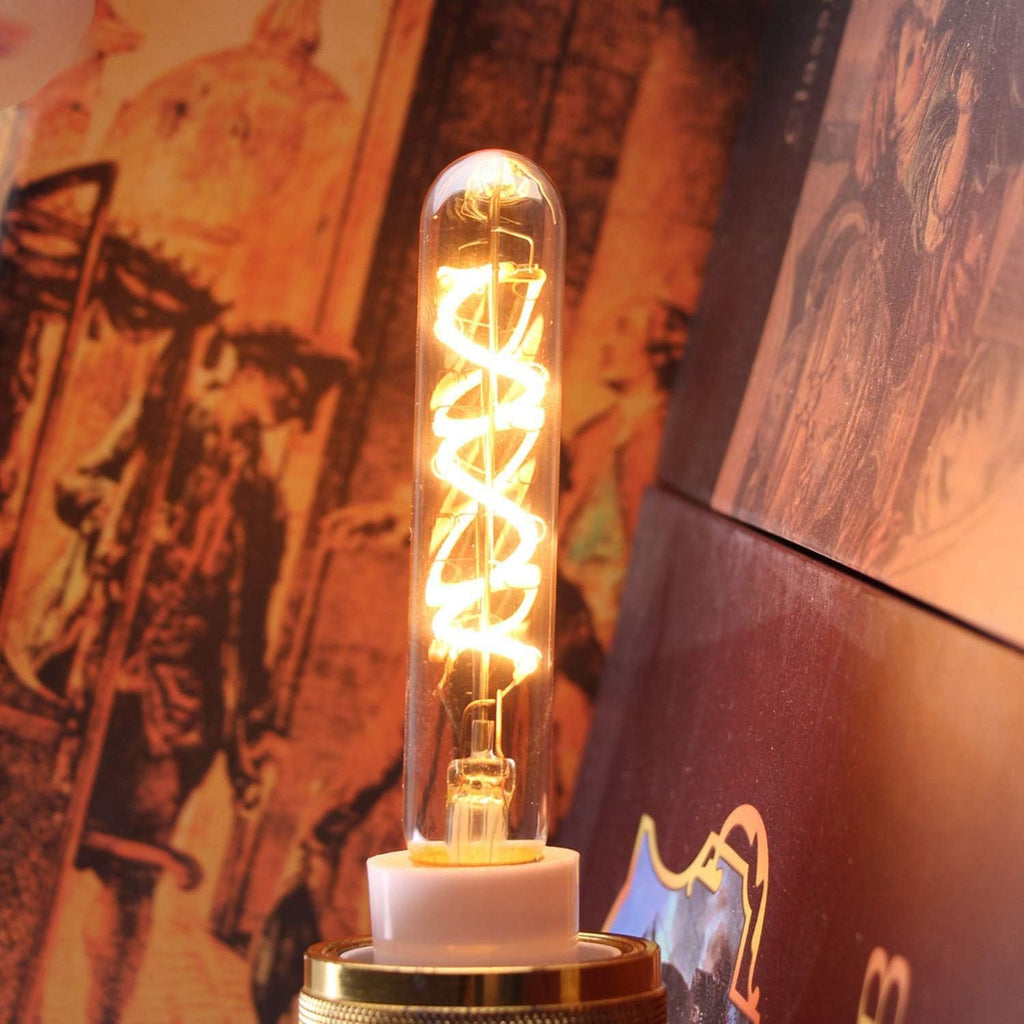 Antique Flexible Spiral LED Filament Light Bulb, LED Decorative Light Bulb, 250Lm Dimmable 3W Equivalent to