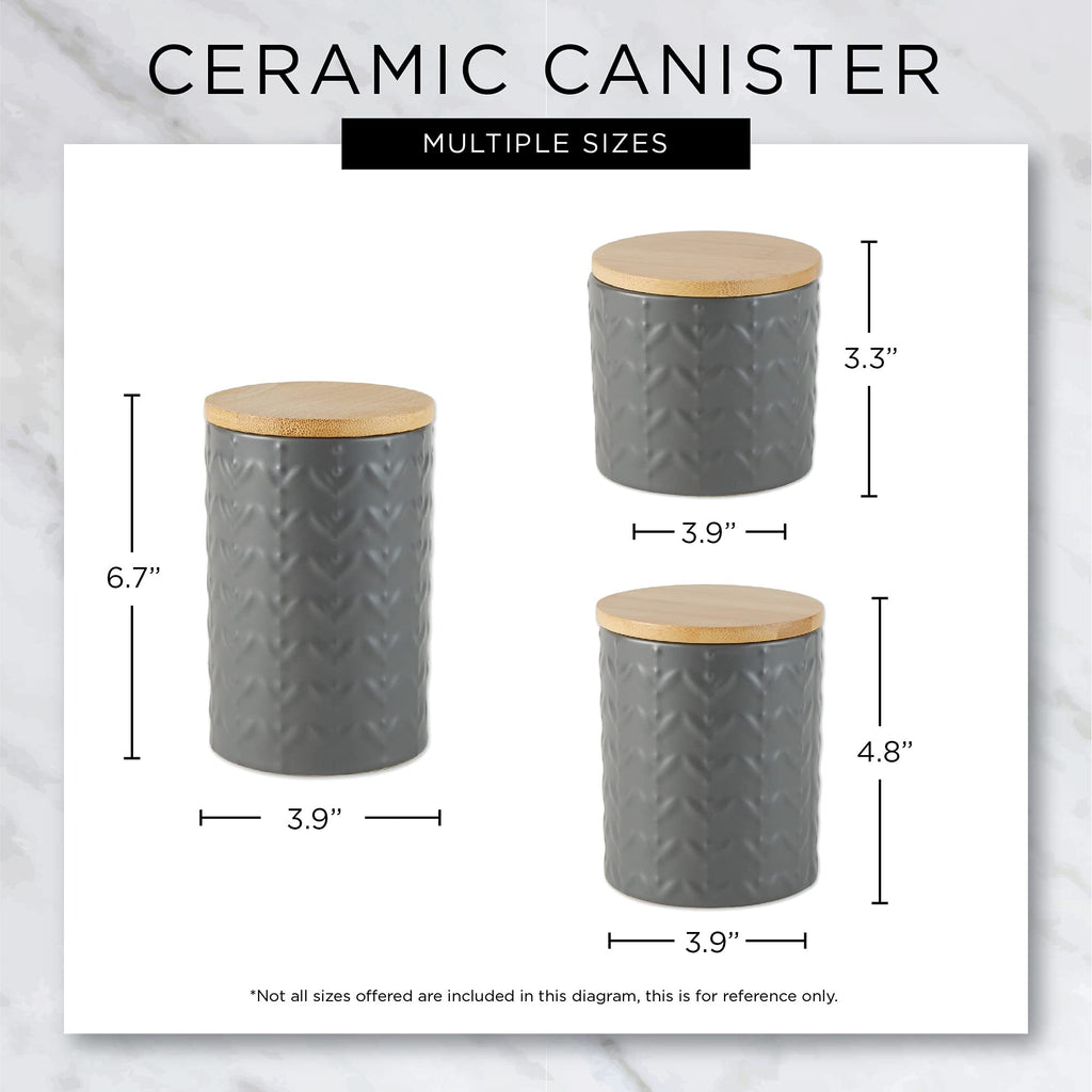 Kitchen Accessories Collection, Textured Matte Ceramic Canister Set, Barn Red, Vine, 3 Piece