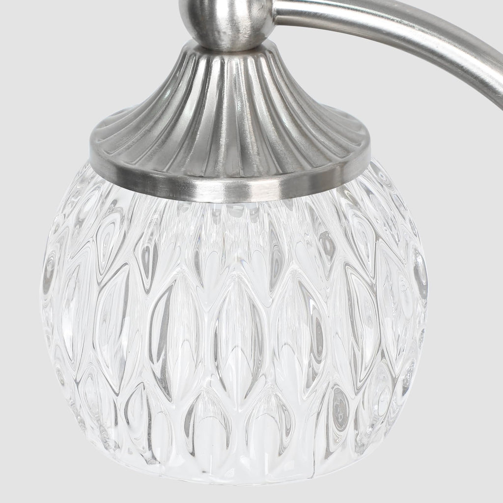 Silver Floor Lamps Brushed Nickel Standing Lamp with Glass Shade 66.5in 3 Way Brightness Lights Mid Century Modern