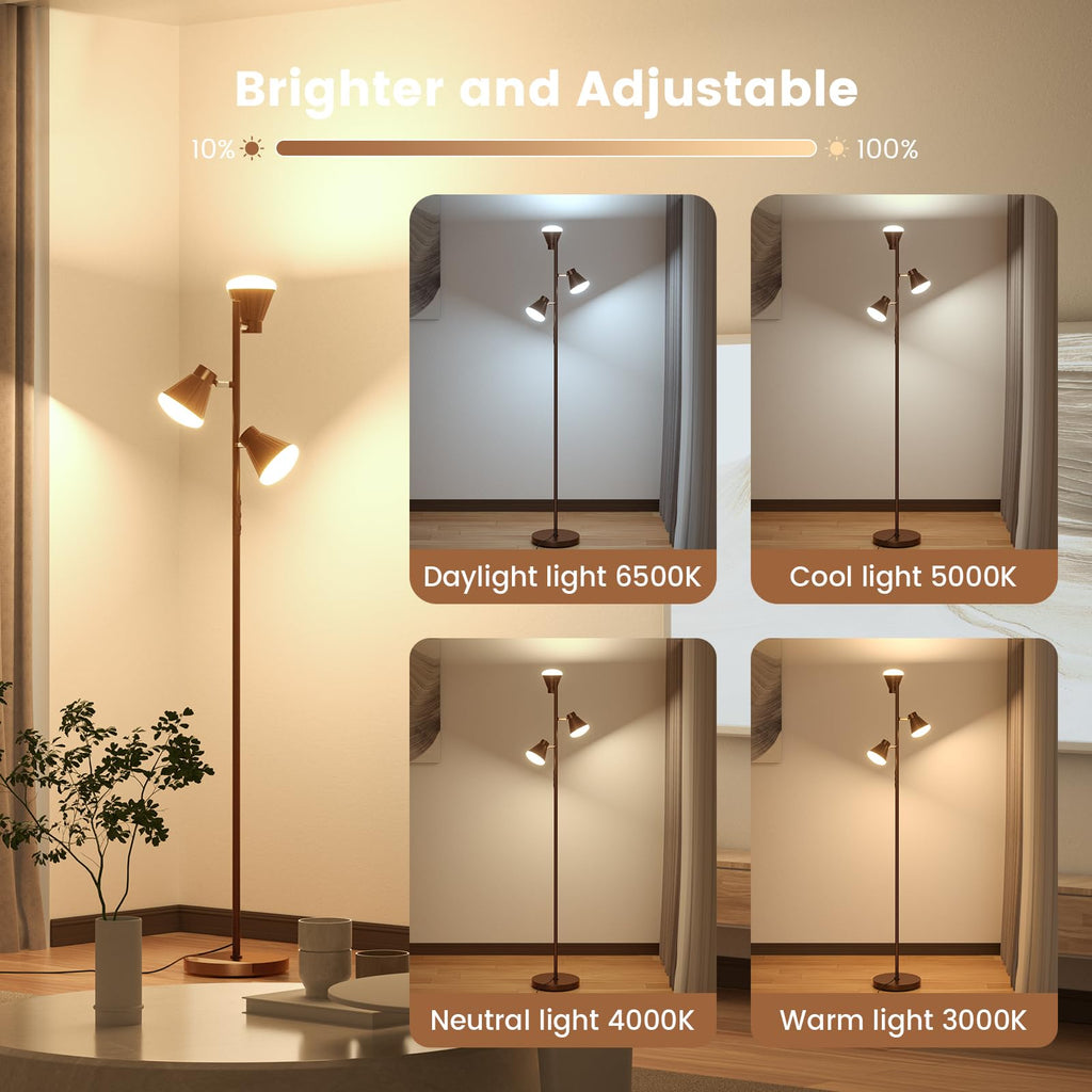 36W LED Tree Floor Lamp with Remote Bedroom