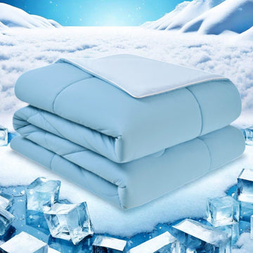 Cooling Comforter Full/Queen 90"x90", Double Sided Cooling Blanket Absorb Body Heat to Keep Cool, Cold Tech Fabric