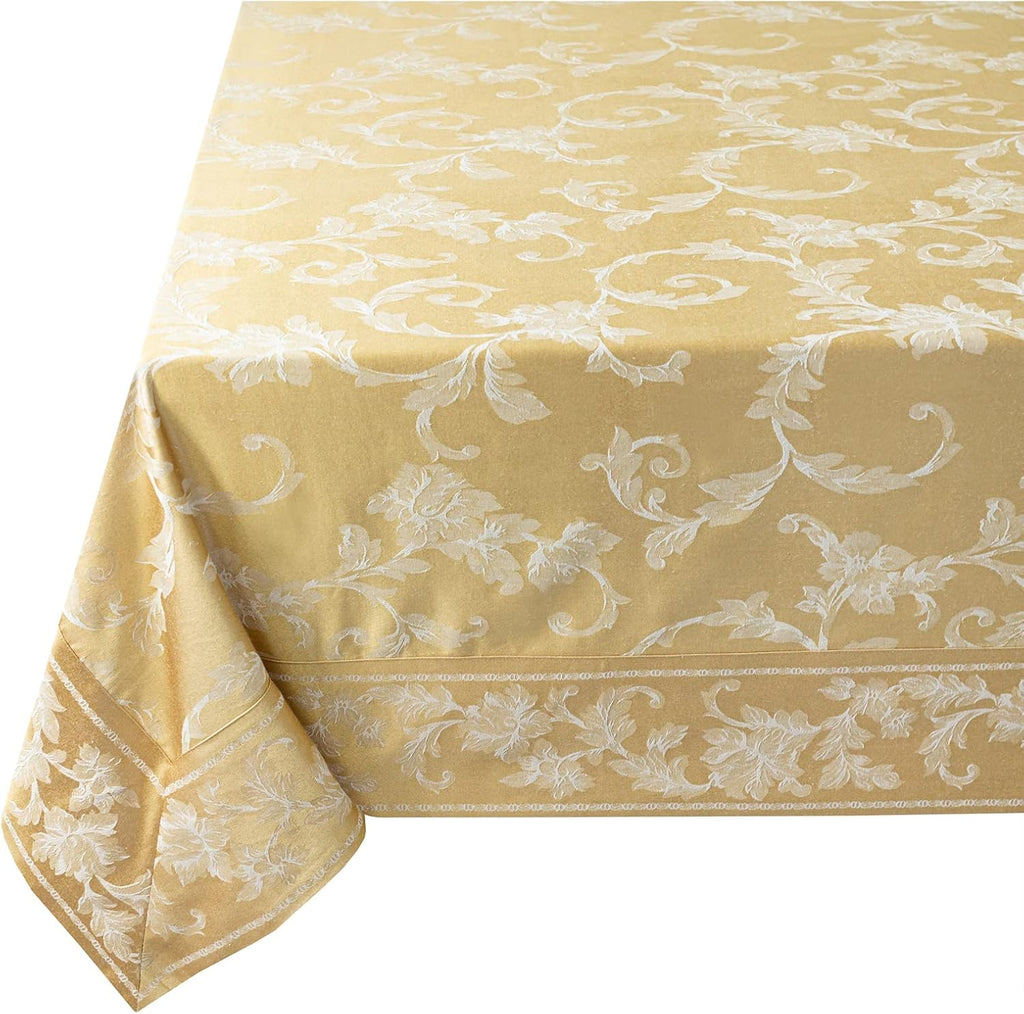 Harmony Scroll Woven Damask Fabric Tablecloth, Everyday, Parties, Special Occasions, Weddings and Ho