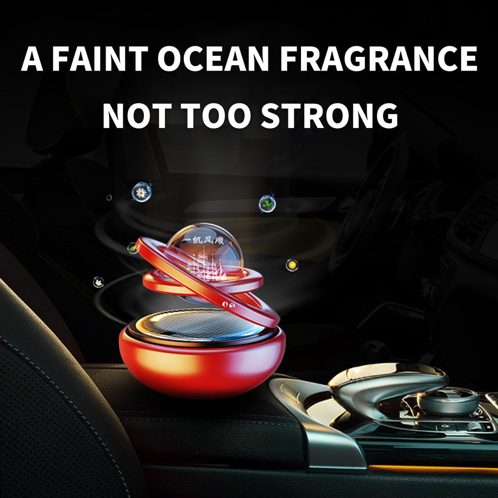 Solar Car Air Freshener Dashboard Decorations Gentle Ocean Scent