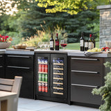 24 Inch Wine and Beverage Refrigerator, Dual Zone Wine Beverage Cooler 24" with 