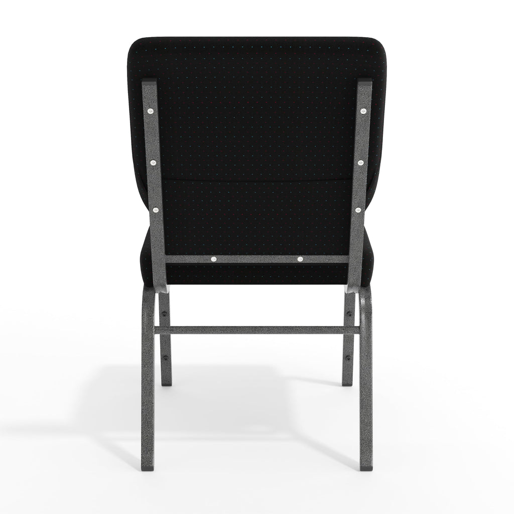 Black Patterned 18.5" W Stacking Church Chair, 4-Pack