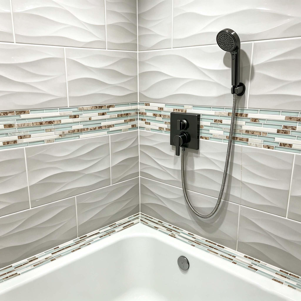 Coastal Glass Mosaic Tile Subway Kitchen Backsplash Bathroom Wall 5 Sq Ft