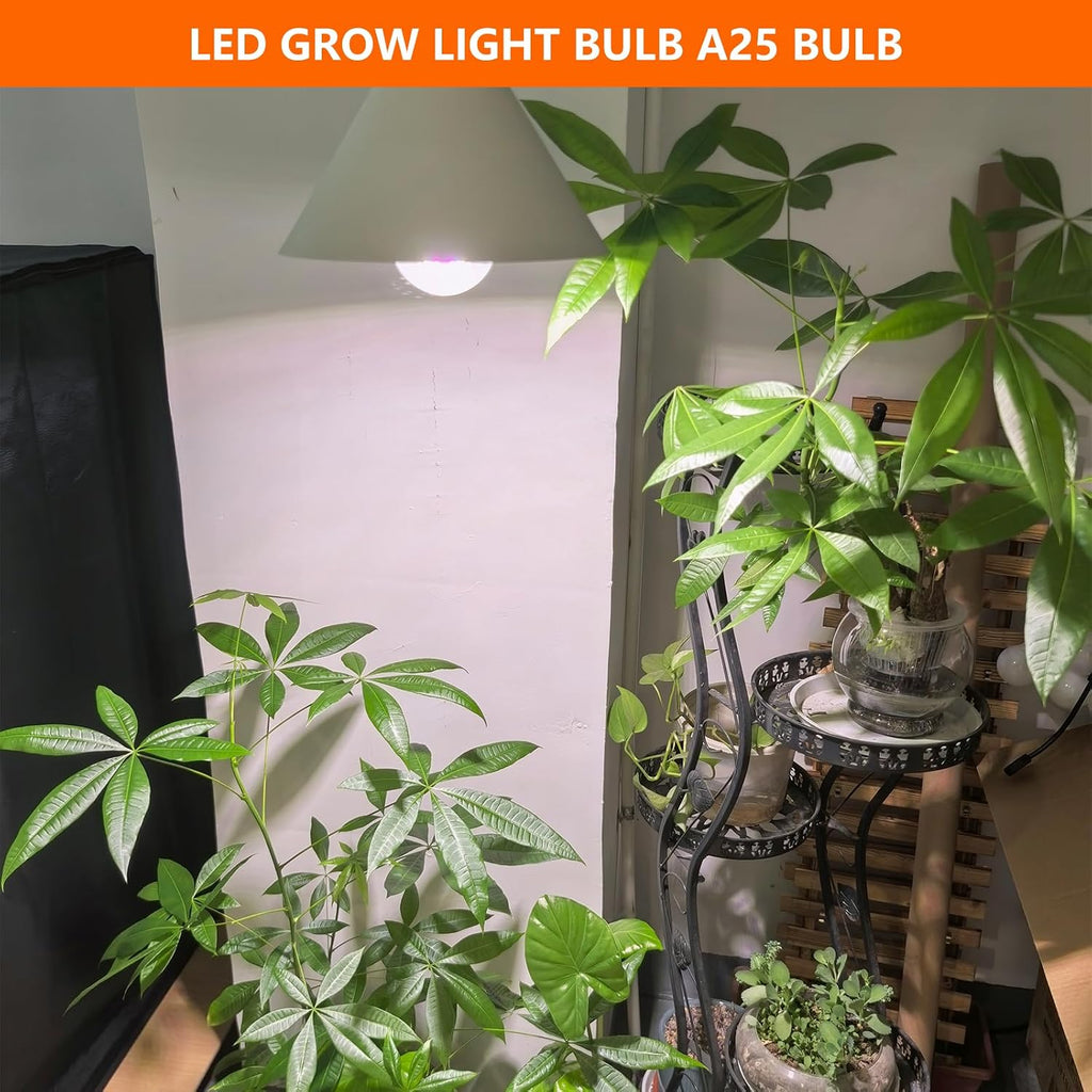 A25 Bulb Plus Size, 15W Grow Bulb,150W Equivalent,LED Grow Light Bulbs, Full Spectrum Grow Lighting, Plant Light
