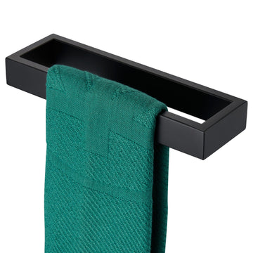 Towel Ring Matte Black Hand Towel Bar Holder 9-Inch Kitchen Rack Stainless Steel Hardware Wall Mounted, 1 Pack