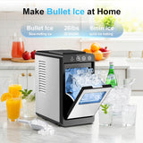 Countertop Ice Maker, 8 Bullet Cubes in 6 Mins, 26.5lbs in 24Hrs, 2 Ice Sizes, Self-Cleaning Portable Ice Maker