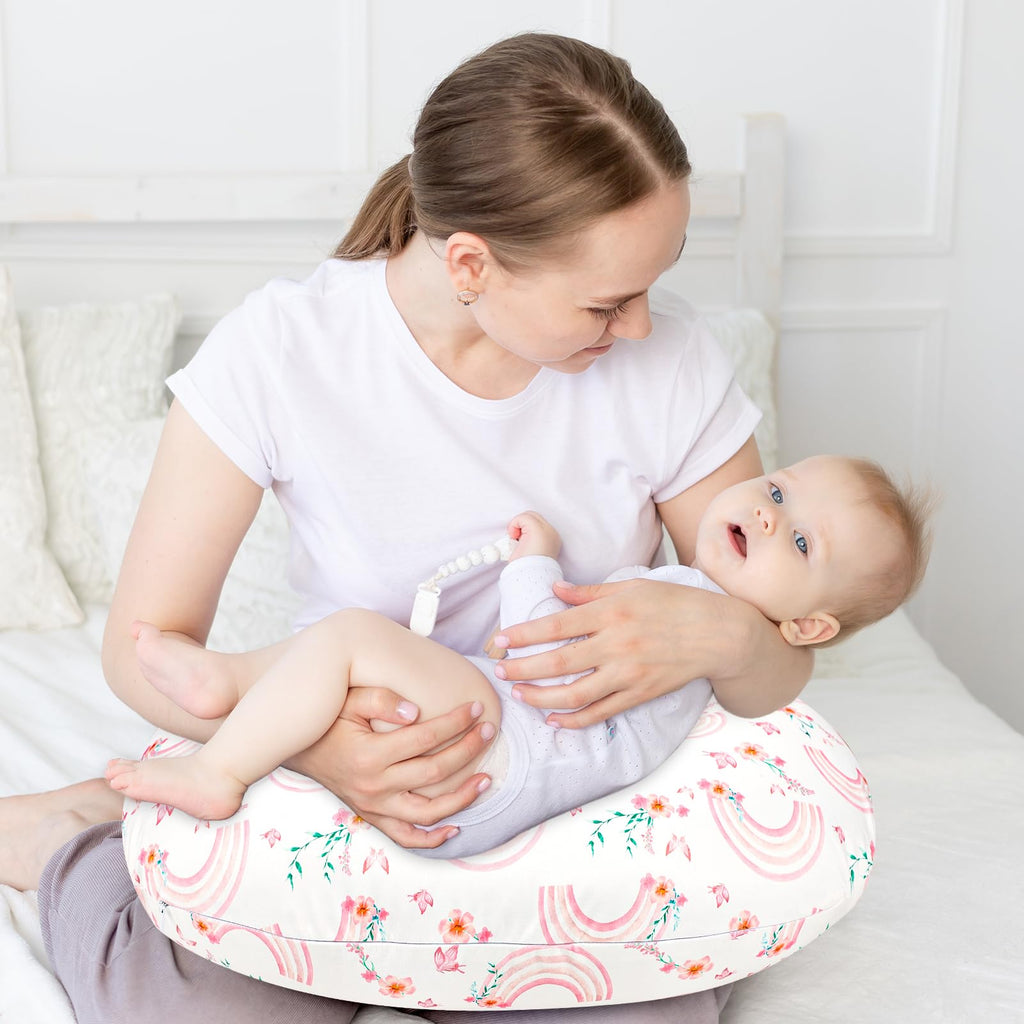 Baby Waterproof Nursing Pillow Cover, Stretchy Nursing Covers for Breastfeeding Pillows, Adorable Infant Feeding