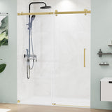 56-60" W x 72" H Frameless Shower Door with SGCC Tempered Ultra-Clear Glass, Water Repellent Sliding Shower Door