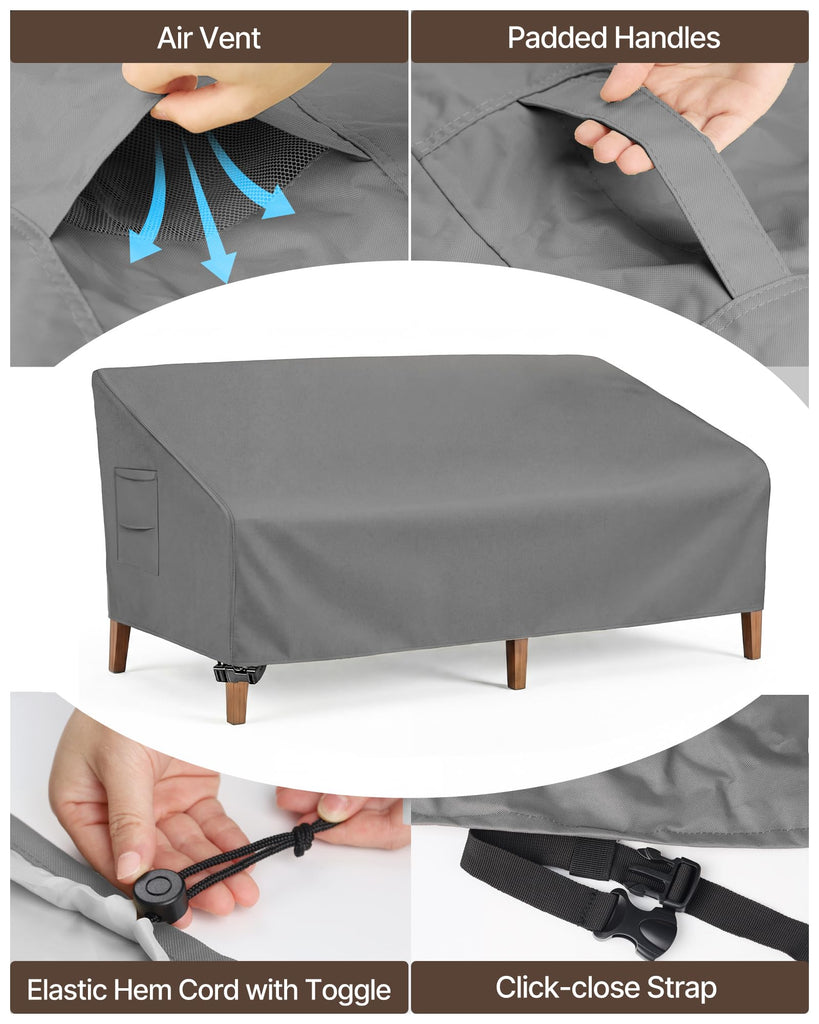 Patio Sofa Cover 3-Seater & Outdoor Couch Cover Waterproof
