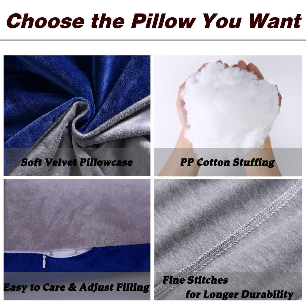 Pregnancy Pillow, U Shaped Full Body Pillow for Maternity Support (Blue Gray)