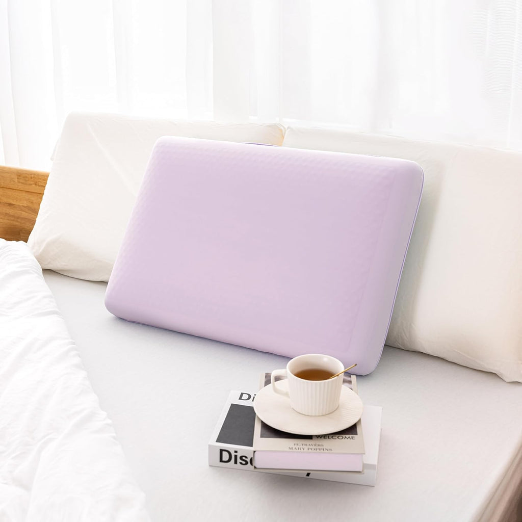 Cooling Gel Memory Foam Pillow, Reversible Design, Neck Support | For Side, Back & Stomach Sleepers, Removable