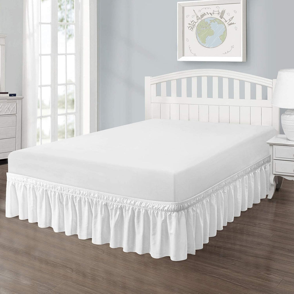 1-Piece Luxurious Wrap Around Bed Skirt 100% Egyptian Cotton 800 Thread Count California King Size (72" X 84") Inch