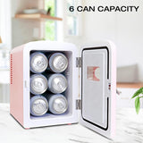 Mini Fridge - Refrigerator for Bedroom, Office, Portable Table Top Beverage Cooler, 12V 110V Refrigerador for Drinks