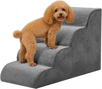 4-Step Dog Stairs, 20" H Dog Steps for Sofa and Chair, Grey